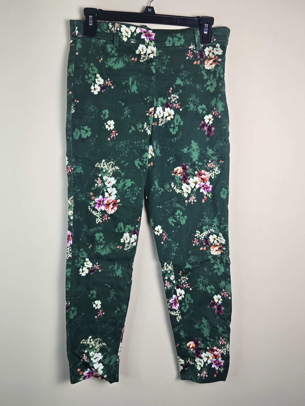 Women's H&M Green Floral Ankle & Cropped Pants Size 8